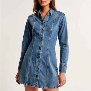 Abercrombie & Fitch Denim Long sleeve Mini Dress